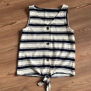 DIP Brand Button Down Tank Top Front Tie Perfect for Nursing Mamas Size XS